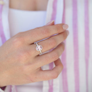 Unique pink tourmaline engagement ring by Aquamarise