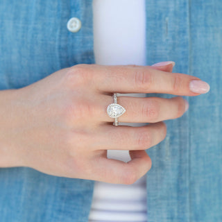 Unique simulated diamond engagement ring by Aquamarise