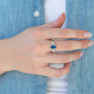 Unique London blue topaz engagement ring by Aquamarise