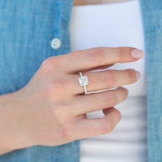 Unique simulated diamond engagement ring by Aquamarise