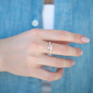 Unique morganite engagement ring by Aquamarise