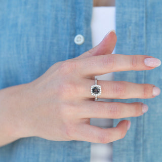 Unique natural rutilated quartz engagement ring by Aquamarise