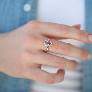 Unique alexandrite engagement ring by Aquamarise