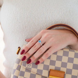 Sophia Twisted Vine Aquamarine Ring in Sterling Silver