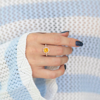 Aster Citrine Ring- 14K Rose Gold Vermeil