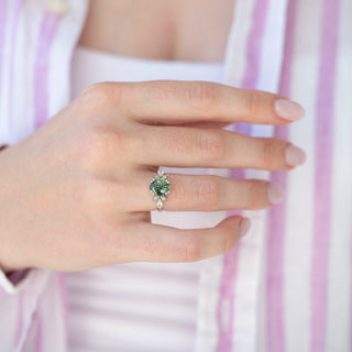 Unique natural rutilated quartz engagement ring by Aquamarise