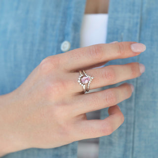 Unique pink tourmaline engagement ring by Aquamarise