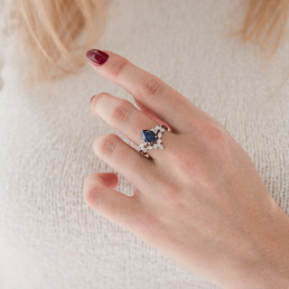 Evelyn Starry Night Engagement Ring Set in 14K White Gold