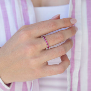 Unique ruby wedding band by Aquamarise