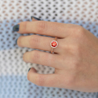 Ella Padparadscha Sapphire Ring in 14K Rose Gold Vermeil