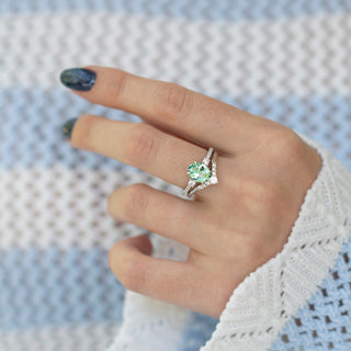 Bella Oval Teal Sapphire Ring Set in Sterling Silver