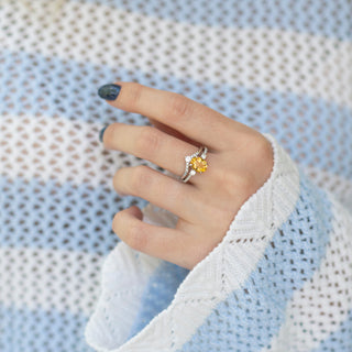 Bella Natural Oval Citrine Ring Set in Sterling Silver