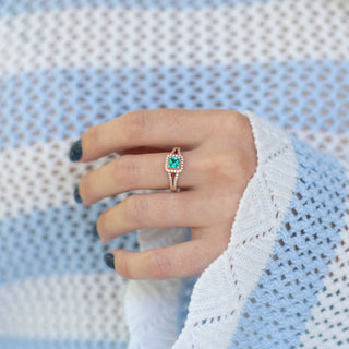 Split Shank Paraiba Tourmaline Ring- 14K Rose Gold Vermeil
