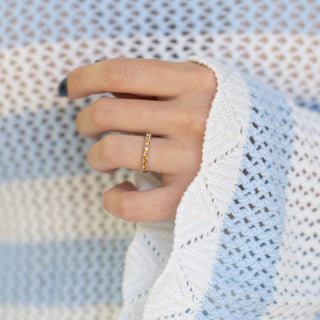 Vintage Natural Citrine Band in Sterling Silver