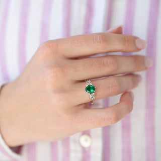 Unique emerald engagement ring by Aquamarise