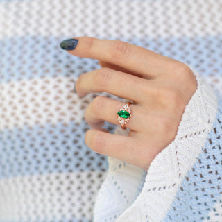 Adeline Marquise Emerald Ring in 14K Rose Gold Vermeil
