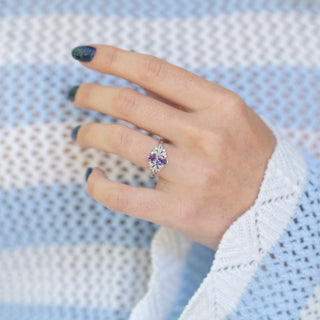 Adeline Marquise Cut Alexandrite Ring in Sterling Silver