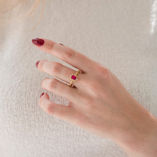 Vintage Ruby Ring in 14K Yellow Gold Vermeil