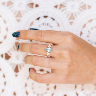 Eva Teardrop Aquamarine Ring in Sterling Silver