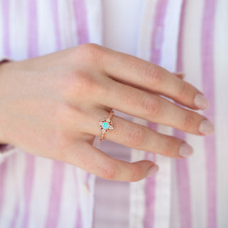 Unique natural Australian opal engagement ring by Aquamarise
