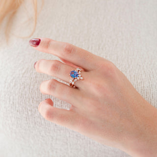 Evelyn Oval Cut Alexandrite Engagement Ring Set in 14K Rose Gold Vermeil