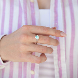 Unique opal engagement ring by Aquamarise