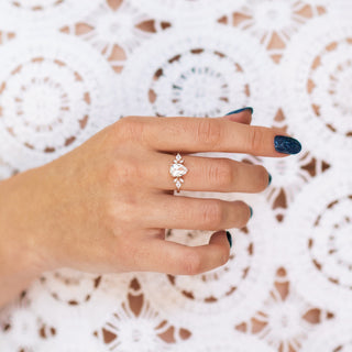 Teardrop White Sapphire Ring  in 14K Rose Gold Vermeil