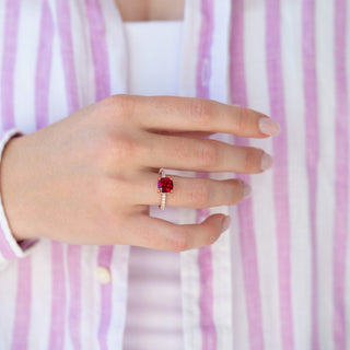 Unique ruby engagement ring by Aquamarise