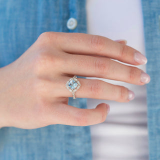 Unique aquamarine engagement ring by Aquamarise