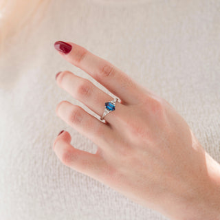 Sonnet Hexagon Alexandrite Engagement Ring in Sterling Silver