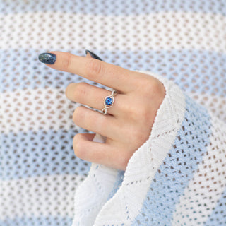 Entwined Teal & Purple Alexandrite Ring- Sterling Silver