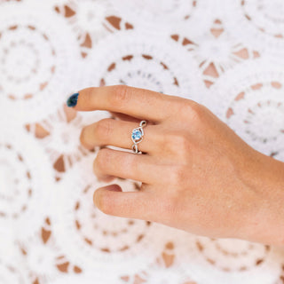 Entwined Aquamarine Ring- Sterling Silver