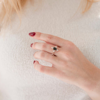 Stella Black Onyx Ring- 14K Rose Gold Vermeil