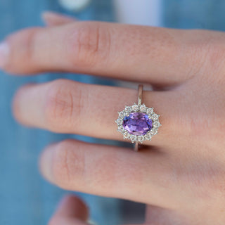 Unique natural Amethyst engagement ring by Aquamarise