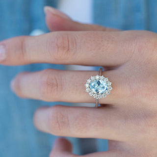 Unique aquamarine engagement ring by Aquamarise