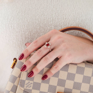 Stella Natural Red Garnet Ring- 14K Rose Gold Vermeil