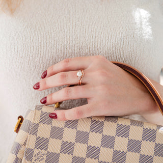 Natural Freshwater Pearl Ring Set in 14K Rose Gold Vermeil