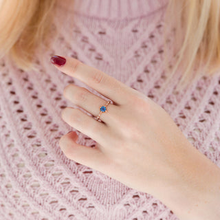 Vintage Alexandrite Fairytale Engagement Ring in 14K Rose Gold Vermeil