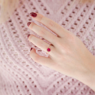 Vintage Ruby Ring in 14K Rose Gold Vermeil
