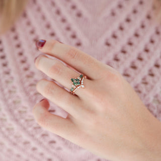 Skye Kite® Green Moss Agate Engagement Ring Set in 14K Rose Gold Vermeil