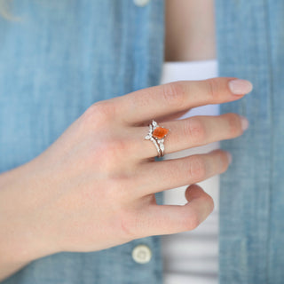 Unique natural sunstone engagement ring by Aquamarise
