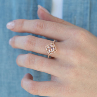 Unique morganite engagement ring by Aquamarise