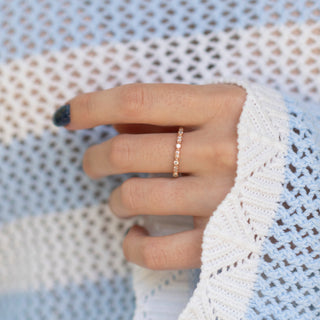 Art Deco Milgrain Wedding Band in 14K Rose Gold Vermeil