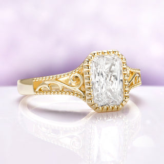 Lab Grown Diamond Engagement Ring in Solid 14K Yellow Gold (IGI Certified)