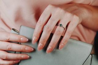 Princess Cut Green Moss Agate Ring in Sterling Silver