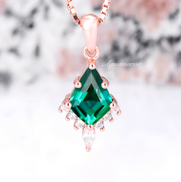 Skye Kite™  Kite Emerald Necklace- 14K Rose Gold Vermeil