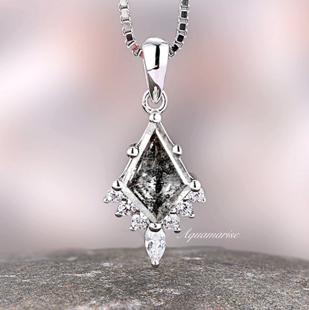 Herkimer quartz diamond Necklace April buy Birthstone Gift Herkimer quartz silver tone necklace for her