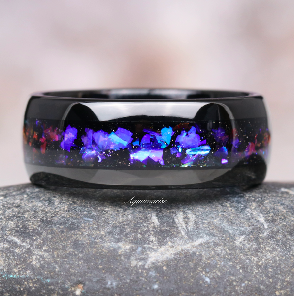 Orion Nebula™ Wedding Band- 8MM Black Tungsten – Aquamarise