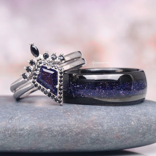 Starry Night Couples Ring Set