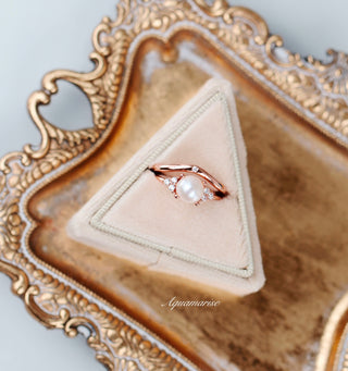 Natural Freshwater Pearl Ring Set in 14K Rose Gold Vermeil